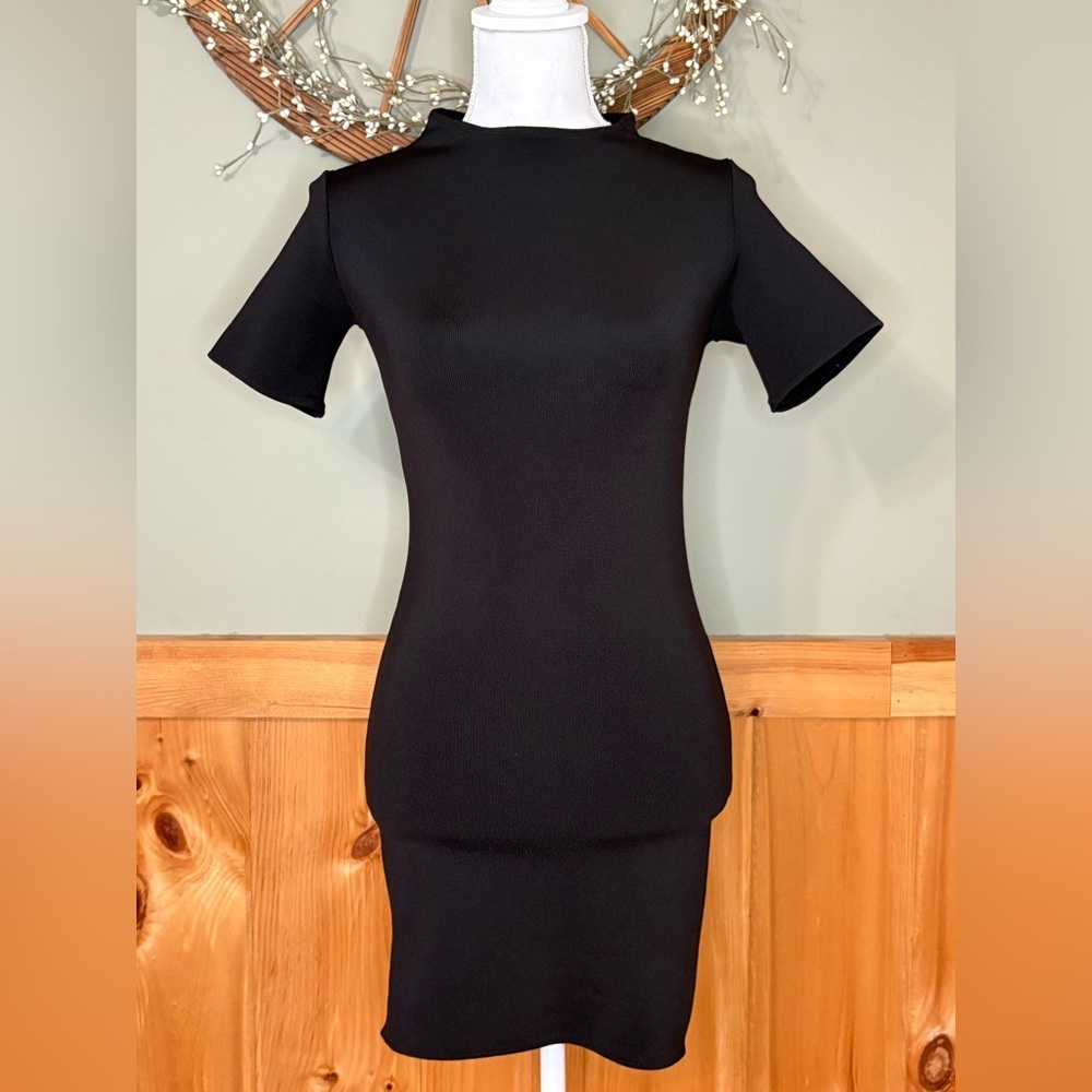 zara bodycon mini dress | Dresses | Zara Classic Black Size Small Nwt hugging silhouette category__SHOPIFY_COLLECTIONS_COLLECTION_TEXTILES Thandiwe Navy Blue and Size:Belt-58